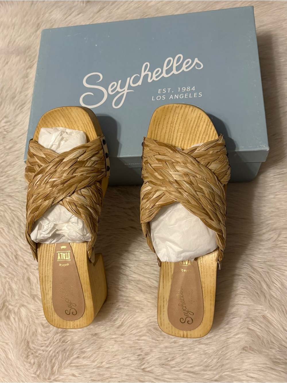 Seychelles Braided Natural-Tone Slide Mules